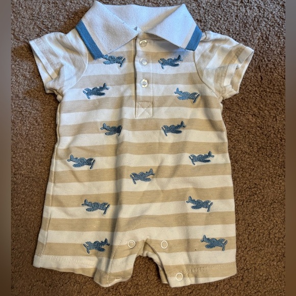 Laura Ashley Baby Romper with Airplanes - Picture 1 of 4